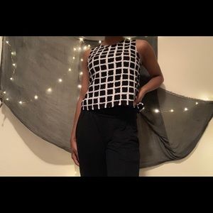 black and white checkered muscle tee